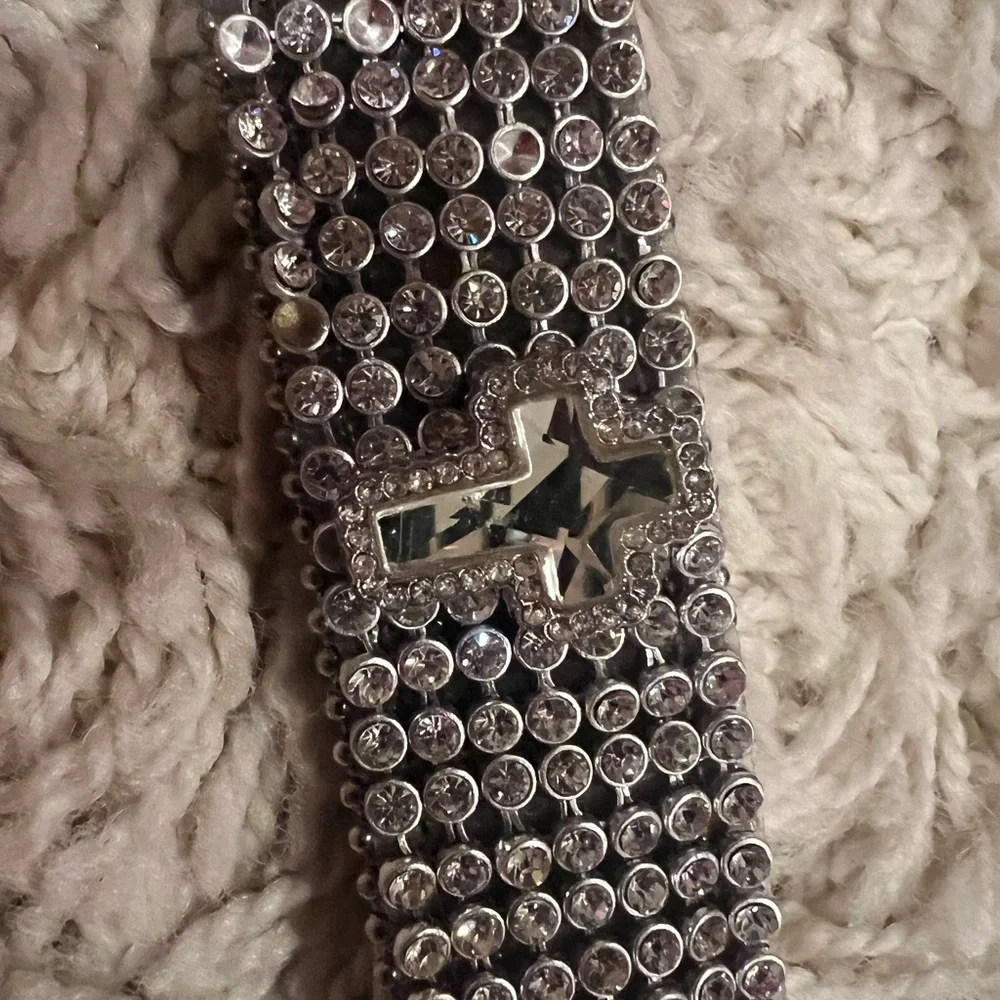 Little girls rhinestone western belt with snaps to change buckle